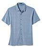 Color:Blue - Image 1 - Birdseye Short Sleeve Woven Shirt