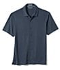 Color:Navy - Image 1 - Birdseye Short Sleeve Woven Shirt