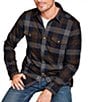 Johnston & Murphy Brushed Large Plaid Long Sleeve Woven Shirt, Color:Navy/Brown Large Plaid - Image 2