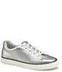 Color:Silver - Image 1 - Callie Leather Lace-Up Sneakers