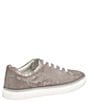 Color:Silver - Image 2 - Callie Metallic Leather Lace-Up Sneakers