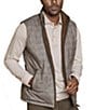 Johnston & Murphy Diamond-Quilted Reversible Vest, Color:Light Brown/Brown Plaid - Image 1