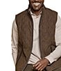 Johnston & Murphy Diamond-Quilted Reversible Vest, Color:Light Brown/Brown Plaid - Image 2