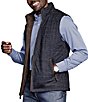 Johnston & Murphy Diamond-Quilted Reversible Vest, Color:Dark Brown/Navy Plaid - Image 2