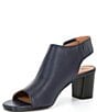 Color:Navy - Image 4 - Evelyn Leather Open Toe Shooties
