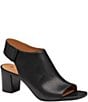 Color:Black - Image 1 - Evelyn Leather Open Toe Shooties