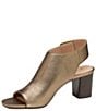 Color:Bronze - Image 4 - Evelyn Leather Back Strap Block Heel Sandals