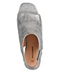 Color:Pewter - Image 6 - Evelyn Metallic Suede Back Strap Block Heel Open Toe Booties