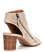 Color:taupe - Image 2 - Evelyn Side Zip Suede Open Toe Booties