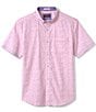 Color:Pink - Image 2 - Family Matching Flamingo Print Short Sleeve Woven Shirt