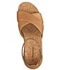 Color:Tan - Image 6 - Gigi Leather Cross Band Ankle Wrap Platform Sandals