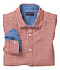 Color:Red - Image 1 - Gingham Double Layer Long Sleeve Woven Shirt