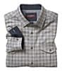 Color:Light Gray - Image 1 - Gingham Long Sleeve Woven Shirt