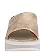 Color:Gold - Image 5 - Grace Metallic Suede Platform Slide Sandals
