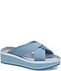 Color:Slate Blue - Image 1 - Grace Suede Platform Slides