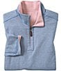 Johnston & Murphy Icon Reversible Quarter-Zip Pullover, Color:Pink/Light Blue - Image 2