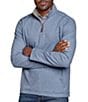 Johnston & Murphy Icon Reversible Quarter-Zip Pullover, Color:Light Blue/Taupe - Image 1