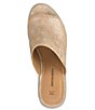 Color:Peach Metallic Embossed Leather - Image 6 - Jade Embossed Leather Platform Wedge Sandals