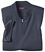 Color:Navy - Image 1 - Knit Jacquard Quarter-Zip Short Sleeve Polo Shirt