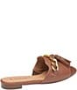 Color:Cognac - Image 2 - Lilly Chain Leather Slides