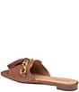 Color:Cognac - Image 4 - Lilly Chain Leather Slides