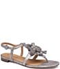 Color:Silver Metallic Suede - Image 1 - Lilly Tassel Thong Metallic Suede Sandals