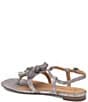 Color:Silver Metallic Suede - Image 4 - Lilly Tassel Thong Metallic Suede Sandals