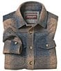 Johnston & Murphy Little/Big Boys 4-16 Brushed Box Plaid Long Sleeve Button Front Shirt, Color:Brown - Image 1