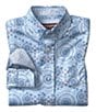 Color:Blue - Image 1 - Little/Big Boys 4-16 Long Sleeve Kaleidoscope Print Button Front Shirt