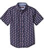 Color:Navy - Image 1 - Little/Big Boys 4-16 Short Sleeve Crab Print Shirt