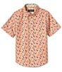 Color:Melon - Image 2 - Little/Big Boys' 4-16 Short Sleeve Toucan Print Shirt