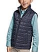 Color:Navy - Image 1 - Little/Big Boys 4-16 Sleeveless Reversible Quilted/Knit Vest