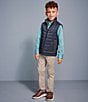 Color:Navy - Image 4 - Little/Big Boys 4-16 Sleeveless Reversible Quilted/Knit Vest
