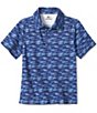 Color:Blue - Image 1 - Little/Big Boys 4-16 XC4 Shark Print Short Sleeve Polo Shirt