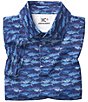 Color:Blue - Image 2 - Little/Big Boys 4-16 XC4 Shark Print Short Sleeve Polo Shirt