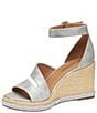 Color:Silver - Image 5 - Marcia Leather Wedge Sandals