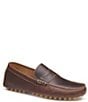 Color:Brown - Image 1 - Men's Athens Full Grain Leather Drivers