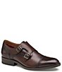 Color:Mahogany - Image 1 - Men's Hawthorn Double Buckle Monk Strap Tumbled Leather Dress Shoes