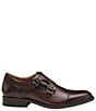 Color:Mahogany - Image 2 - Men's Hawthorn Double Buckle Monk Strap Tumbled Leather Dress Shoes