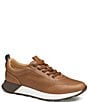 Color:Tan - Image 1 - Men's Kinnon Perforated Leather Slip-On Jogger Sneakers