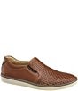 Color:Tan - Image 1 - Men's McGuffey Woven Leather Slip-On Sneakers