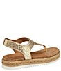 Color:Gold - Image 3 - Michelle Metallic Crocodile Embossed Leather Thong Espadrille Platform Sandals