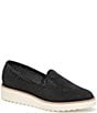 Color:Black - Image 1 - Mitzi Perforated Leather Wedge Loafers
