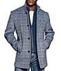 Johnston & Murphy Upton Plaid Wool Blend Car Coat, Color:Navy - Image 1