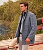 Johnston & Murphy Upton Plaid Wool Blend Car Coat, Color:Navy - Image 6