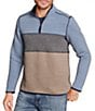 Johnston & Murphy Reversible Color Block Channel Quilted Quarter-Zip Pullover, Color:Light Blue Heather/Navy - Image 1