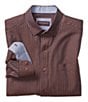 Color:Rust - Image 1 - Small Windowpane Long Sleeve Woven Shirt