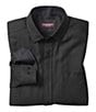 Color:Black - Image 1 - Solid Birdseye Long Sleeve Woven Shirt