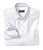 Color:White - Image 1 - Solid Birdseye Long Sleeve Woven Shirt