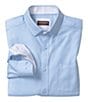 Color:Blue - Image 1 - Solid Birdseye Long Sleeve Woven Shirt